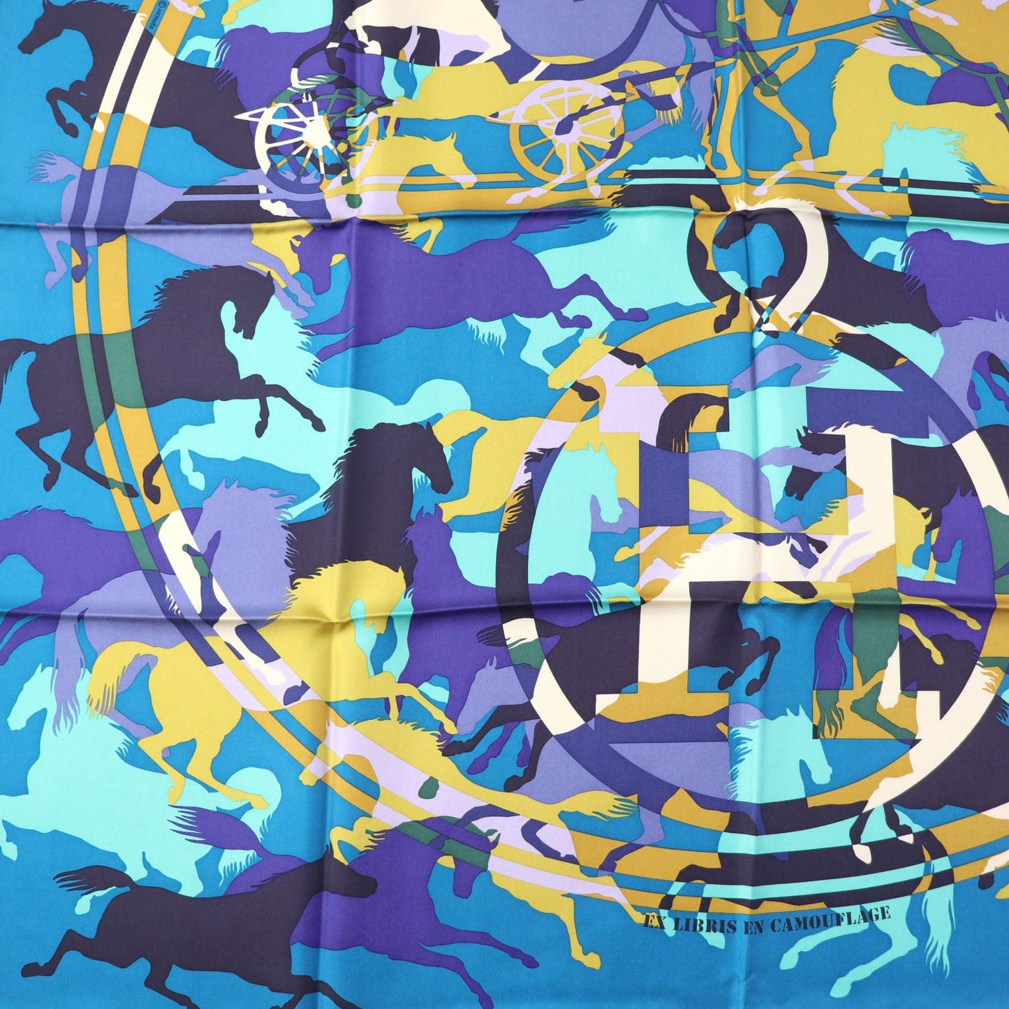 Hermes Scarf Silk Multicolor Bookplate Carre90