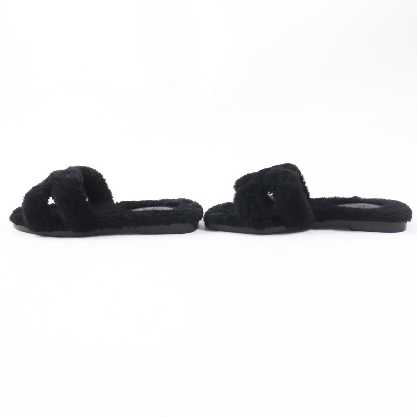 Hermes Sandals H212178Z Ramfer Black Oran Women 35