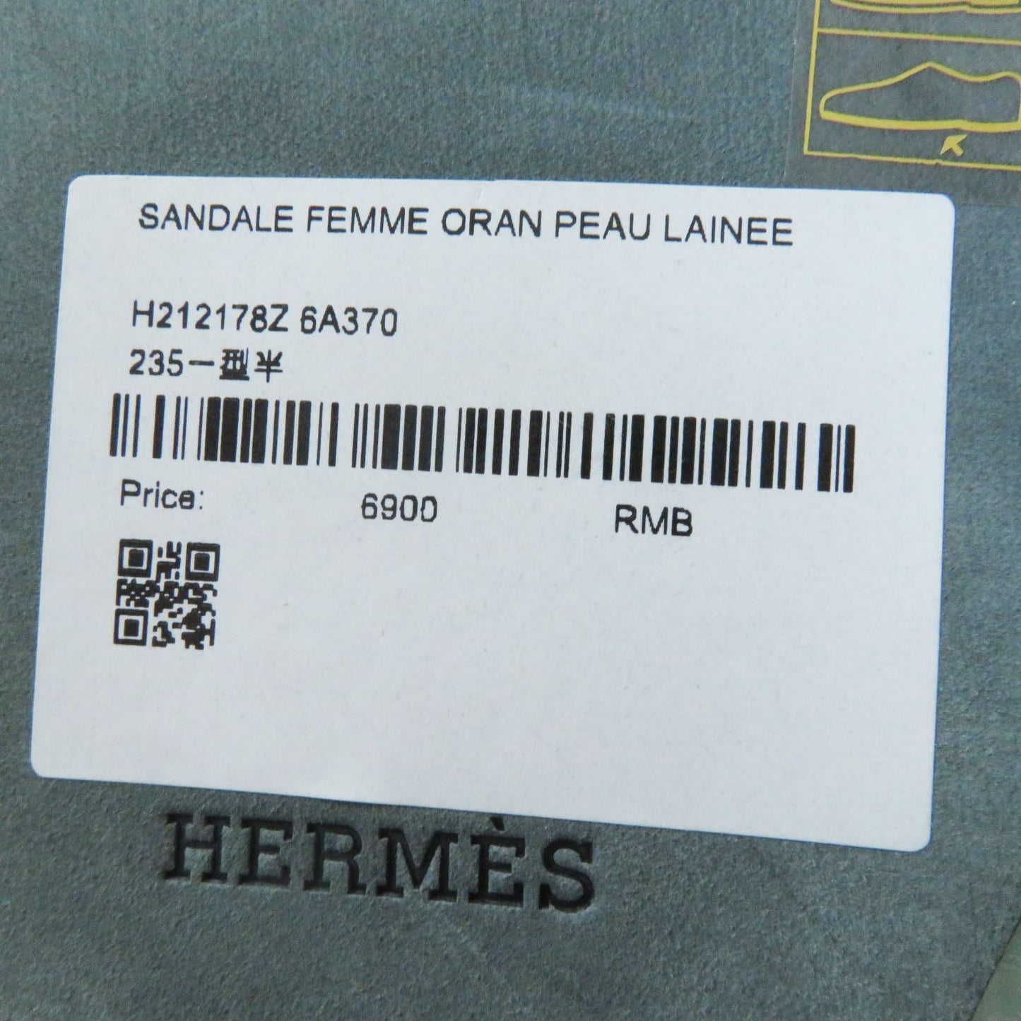 Hermes Sandals H212178Z Ramfer Light Green Type Oran Women 37