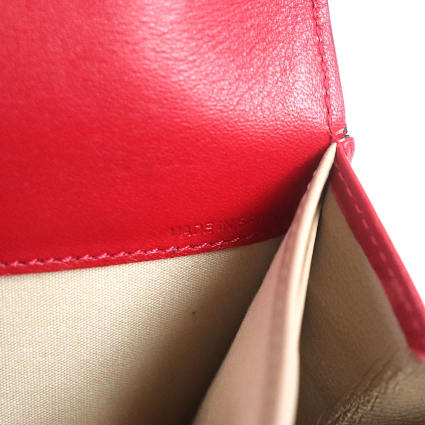 Chloe Long Wallet Purse 3P0284 Leather Red Georgia Georgia