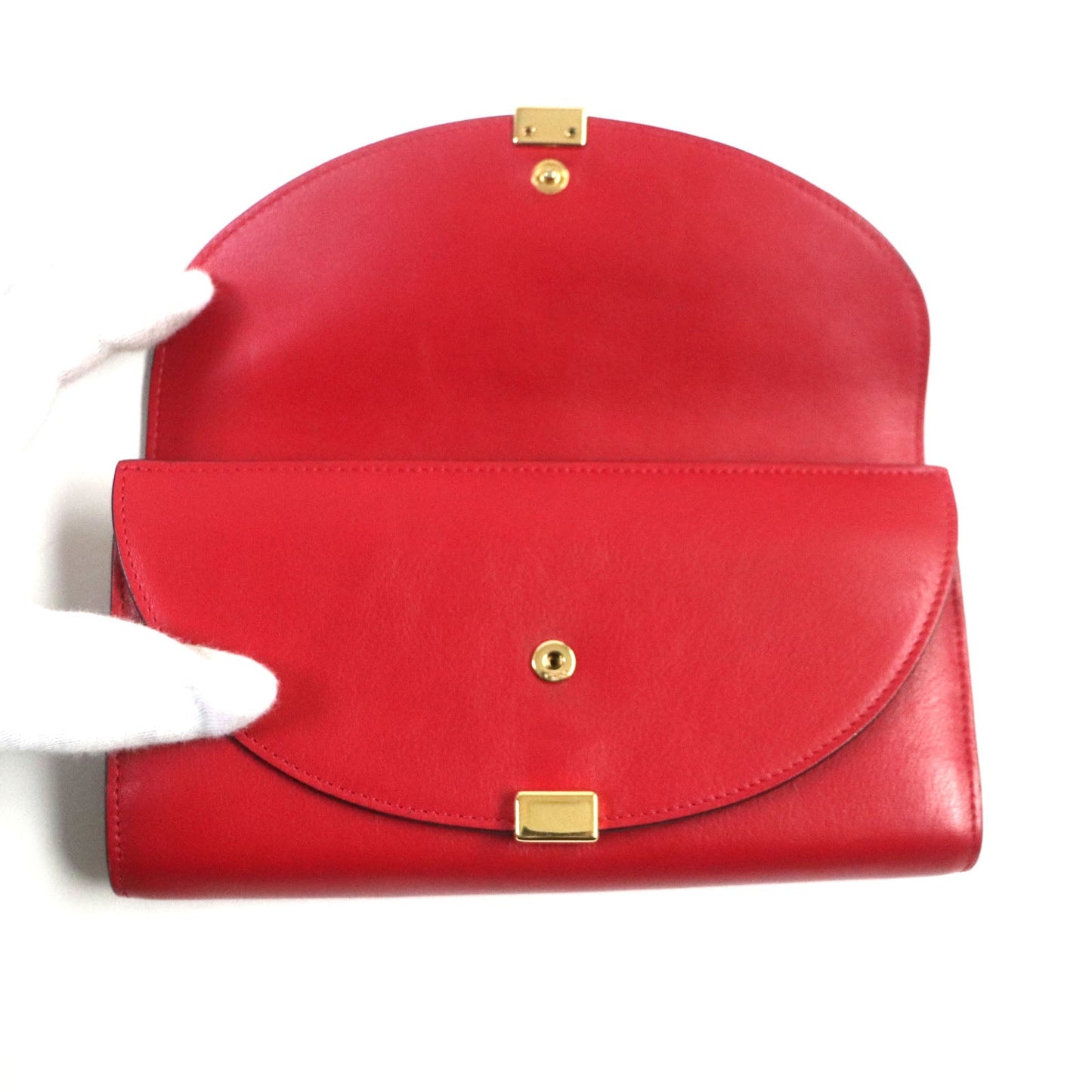 Chloe Long Wallet Purse 3P0284 Leather Red Georgia Georgia