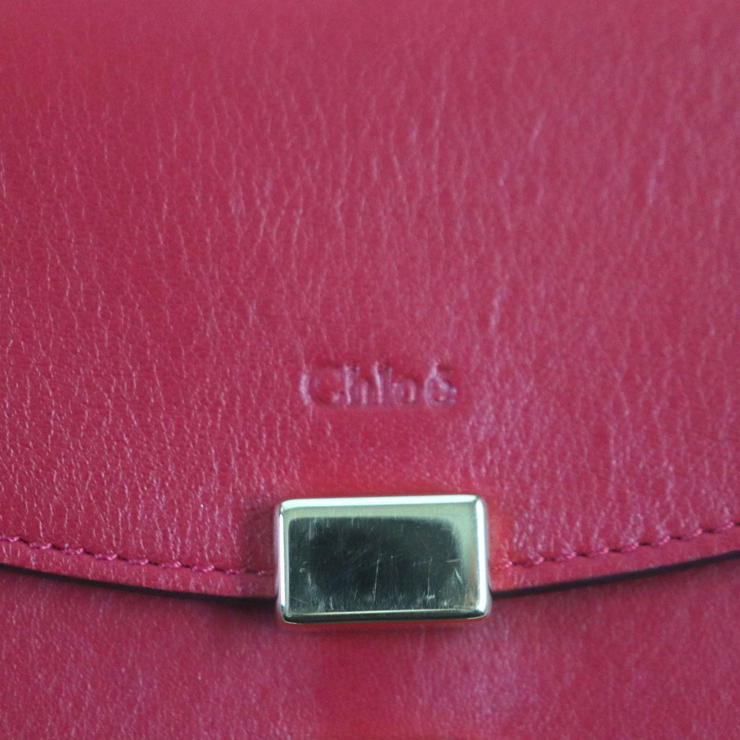 Chloe Long Wallet Purse 3P0284 Leather Red Georgia Georgia
