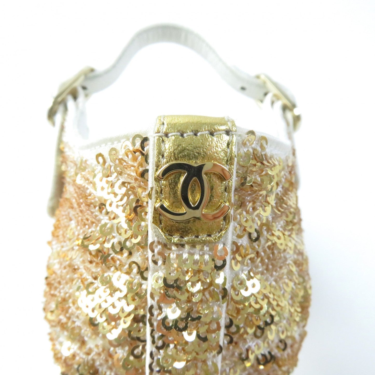 Chanel Sandals 21A G37590 Material Unknown Gold Open Toe Sequin Sandals Angle Strap Women 35 C