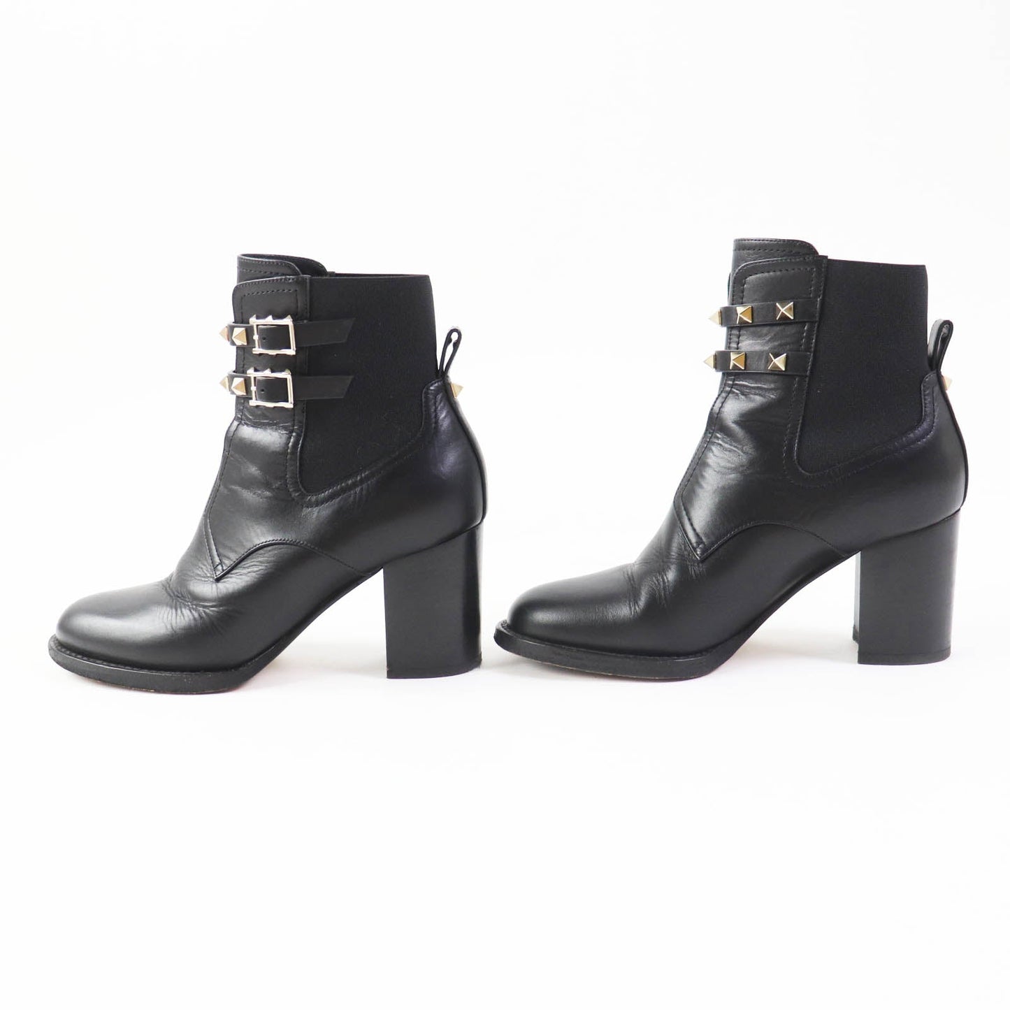 Valentino Garavani Short Boots Uw2S0Z80 Leather Black 35 1/2