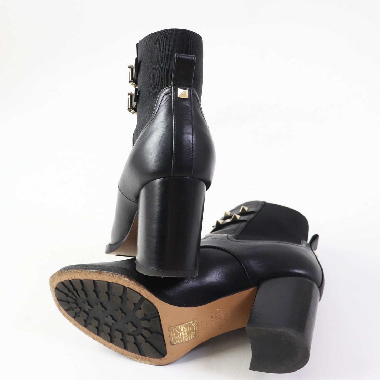 Valentino Garavani Short Boots Uw2S0Z80 Leather Black 35 1/2