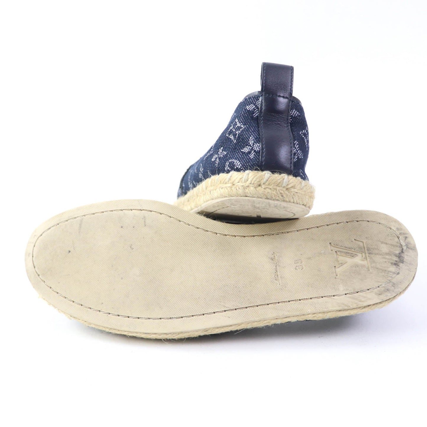 Louis Vuitton Slip-On Monogram Denim Indigo Women 36