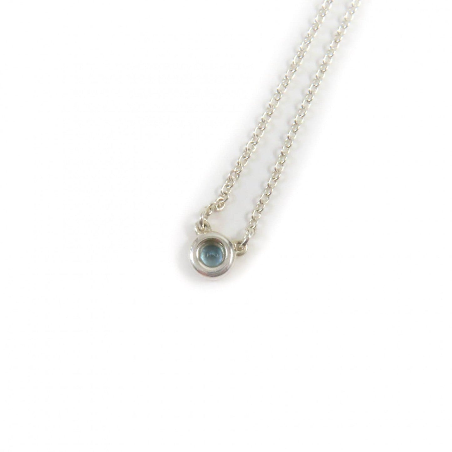 Tiffany&Co. Necklace Sv925 Silver Blue Elsa Peretti Color By The Yard Aquamarine Pendant