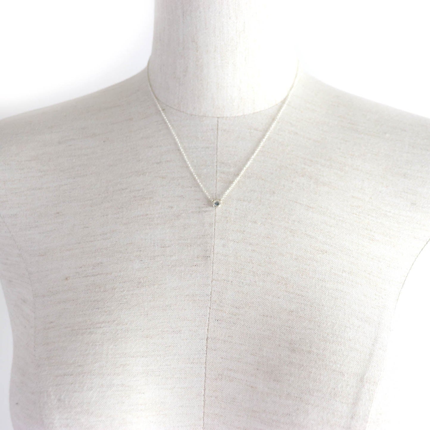 Tiffany&Co. Necklace Sv925 Silver Blue Elsa Peretti Color By The Yard Aquamarine Pendant