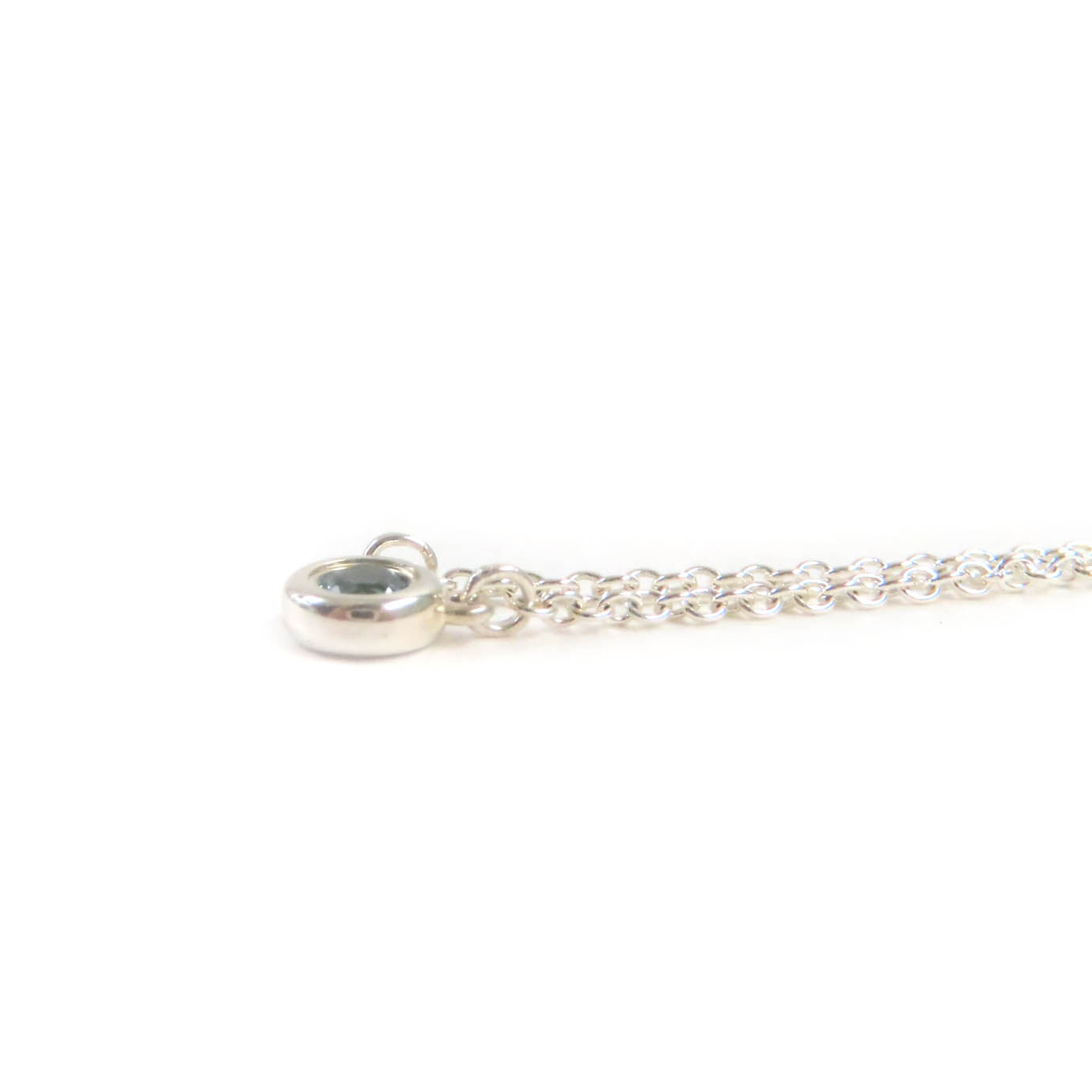 Tiffany&Co. Necklace Sv925 Silver Blue Elsa Peretti Color By The Yard Aquamarine Pendant