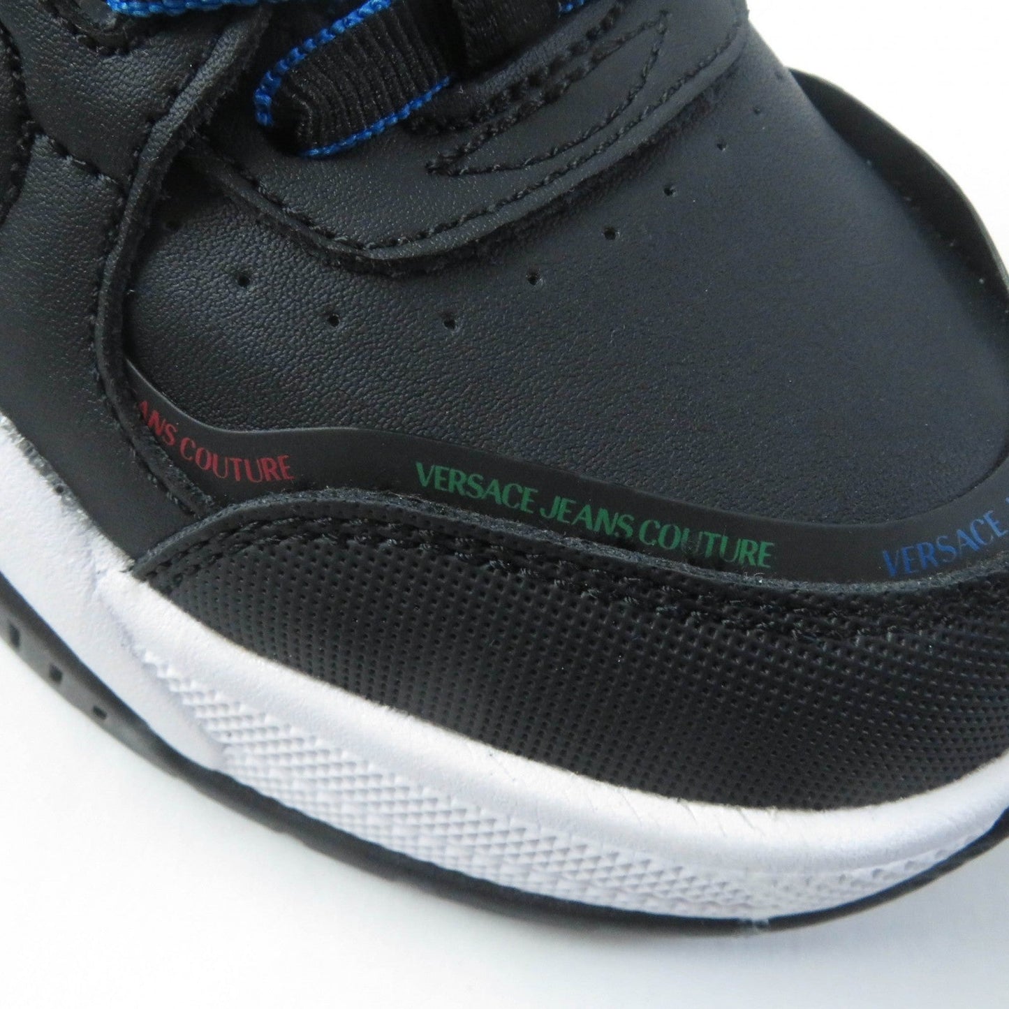 Versace Jeans Sneakers 71Va3Sf1 Leather, Synthetic, Rubber Black Blue Women 35