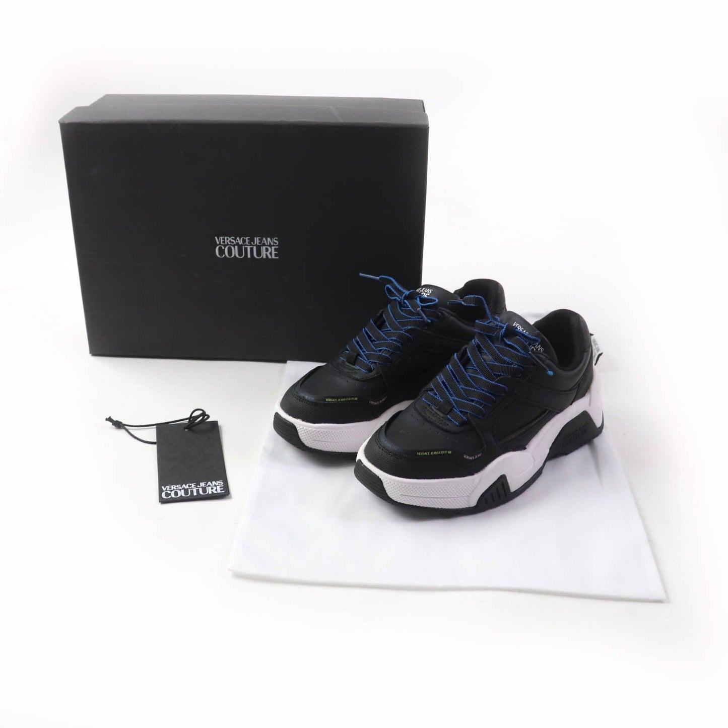 Versace Jeans Sneakers 71Va3Sf1 Leather, Synthetic, Rubber Black Blue Women 35