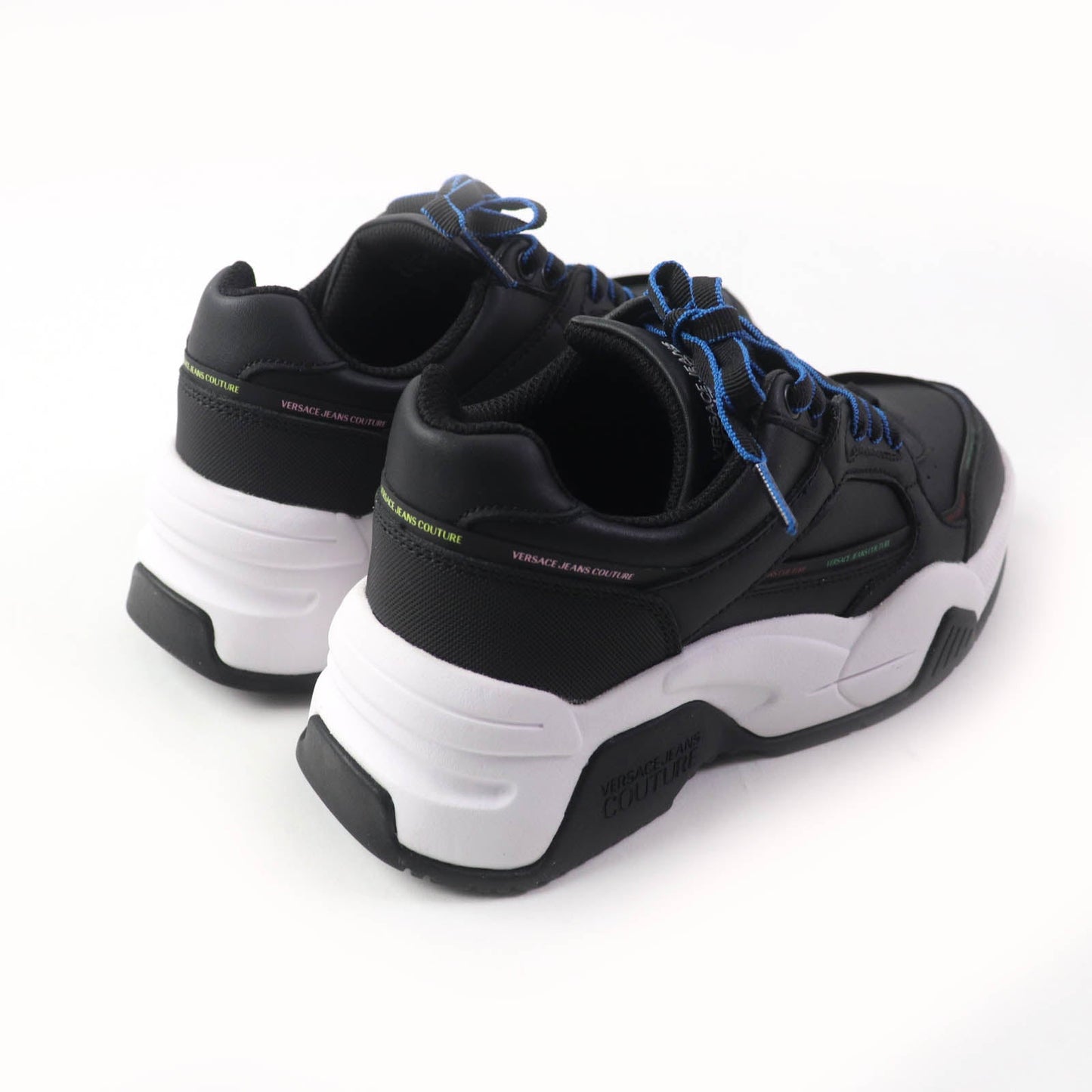 Versace Jeans Sneakers 71Va3Sf1 Leather, Synthetic, Rubber Black Blue Women 35