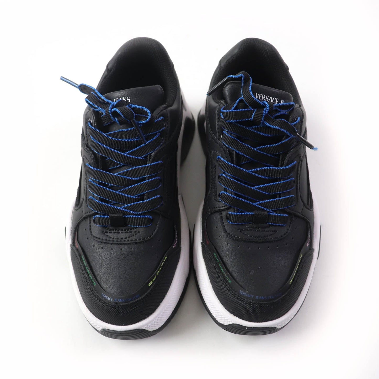 Versace Jeans Sneakers 71Va3Sf1 Leather, Synthetic, Rubber Black Blue Women 35