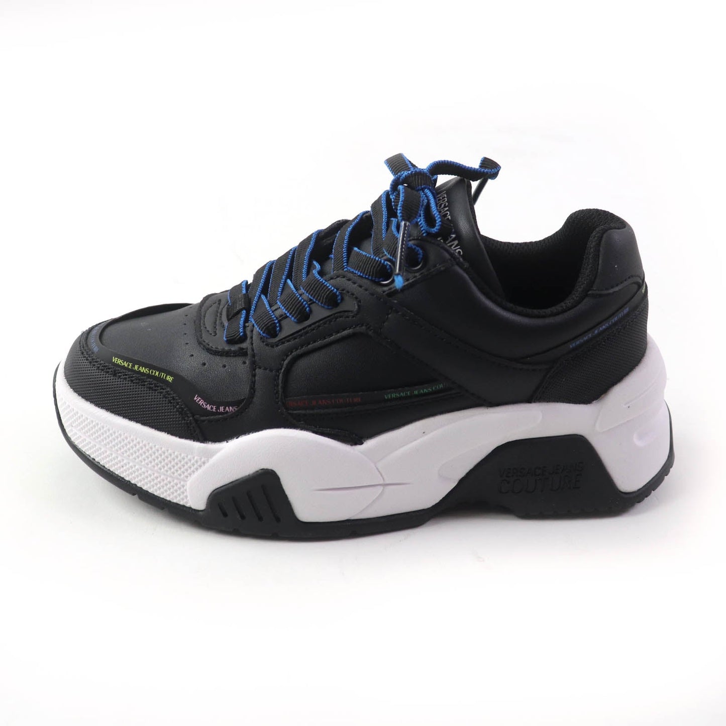 Versace Jeans Sneakers 71Va3Sf1 Leather, Synthetic, Rubber Black Blue Women 35