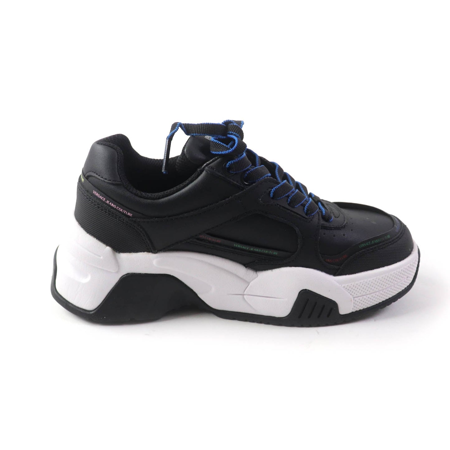 Versace Jeans Sneakers 71Va3Sf1 Leather, Synthetic, Rubber Black Blue Women 35