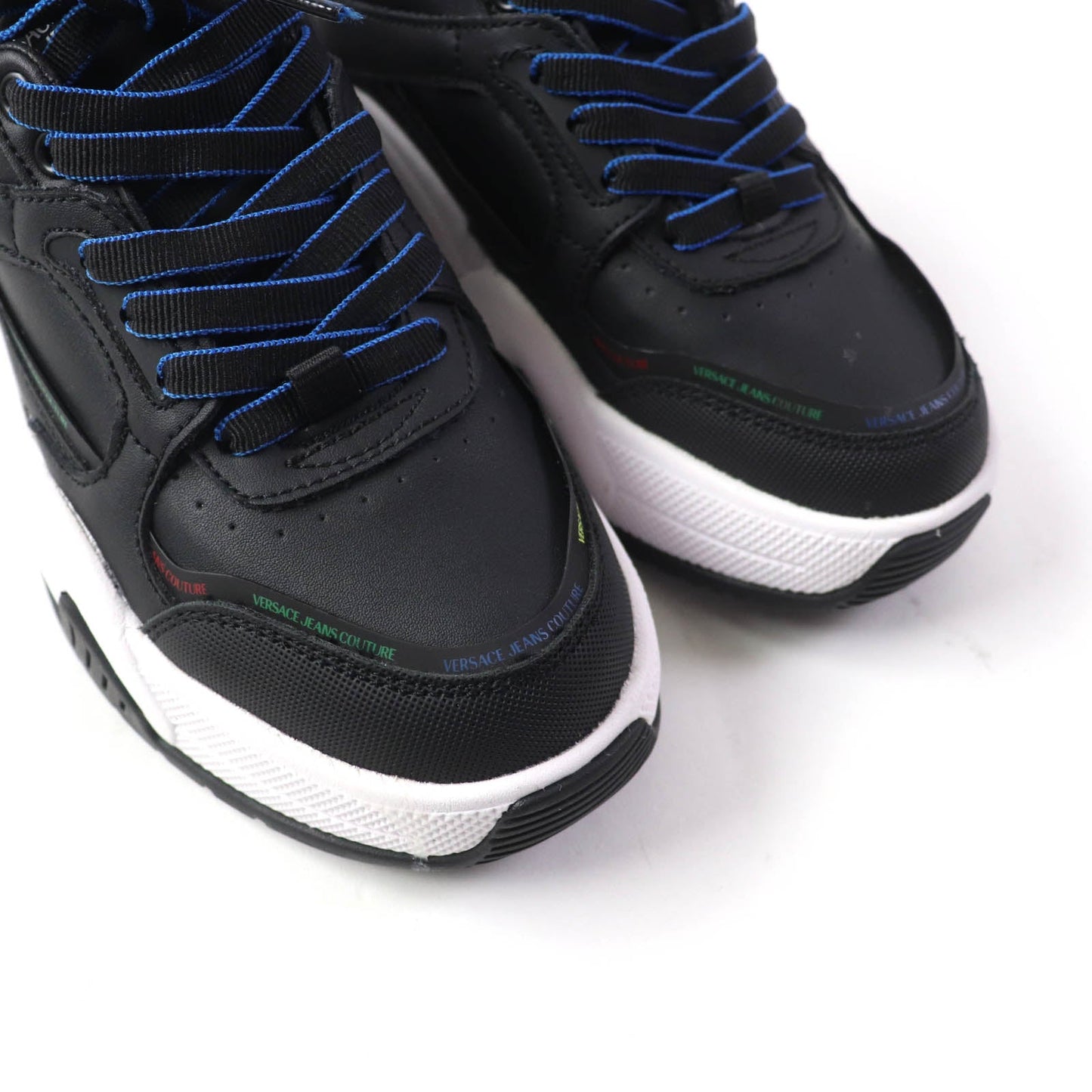 Versace Jeans Sneakers 71Va3Sf1 Leather, Synthetic, Rubber Black Blue Women 35