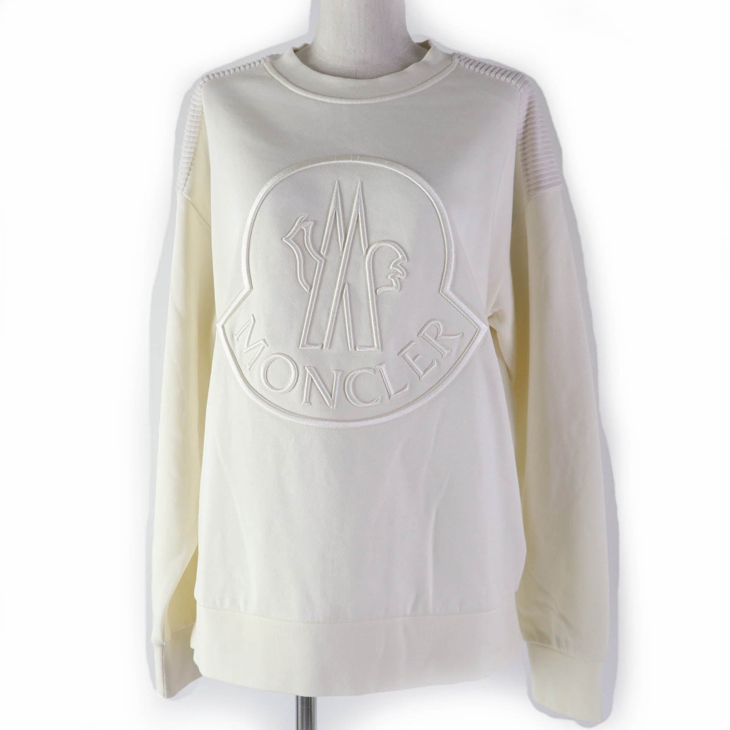 Moncler Sweat Cotton Ivory Felpa Women S