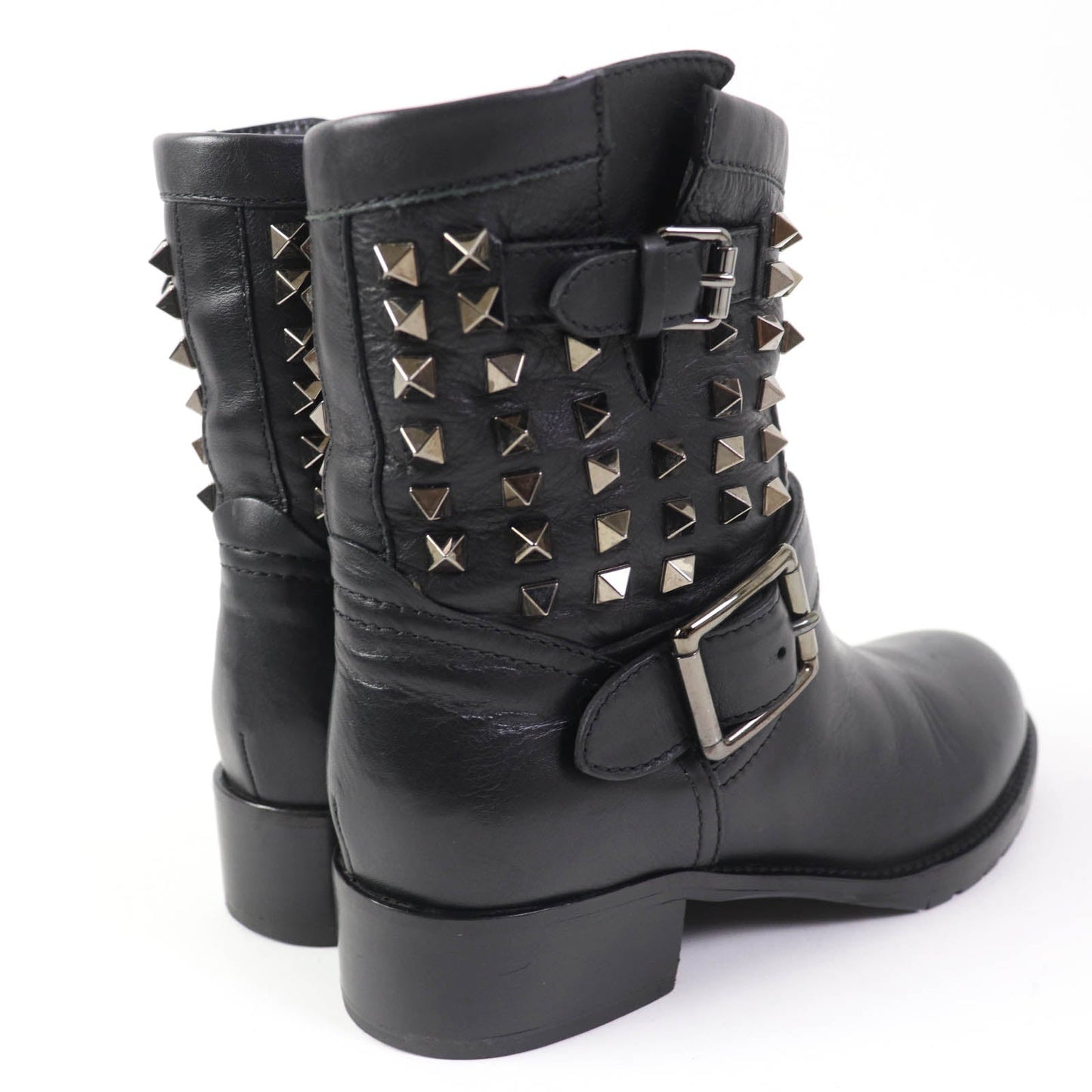 Valentino Garavani Short Boots Leather Black Women 37 Secondhand
