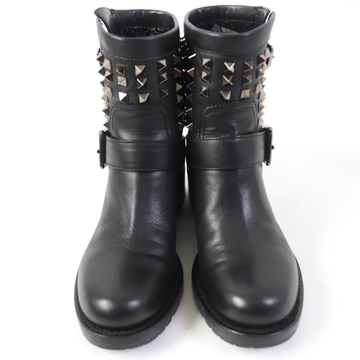 Valentino Garavani Short Boots Leather Black Women 37 Secondhand