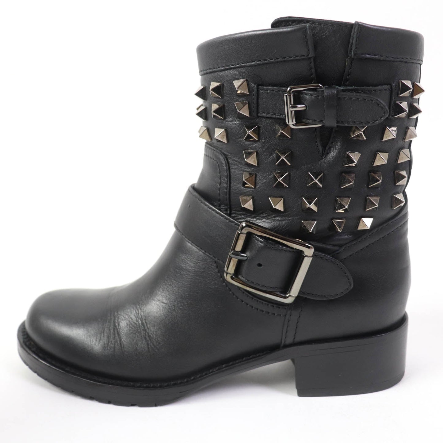 Valentino Garavani Short Boots Leather Black Women 37 Secondhand