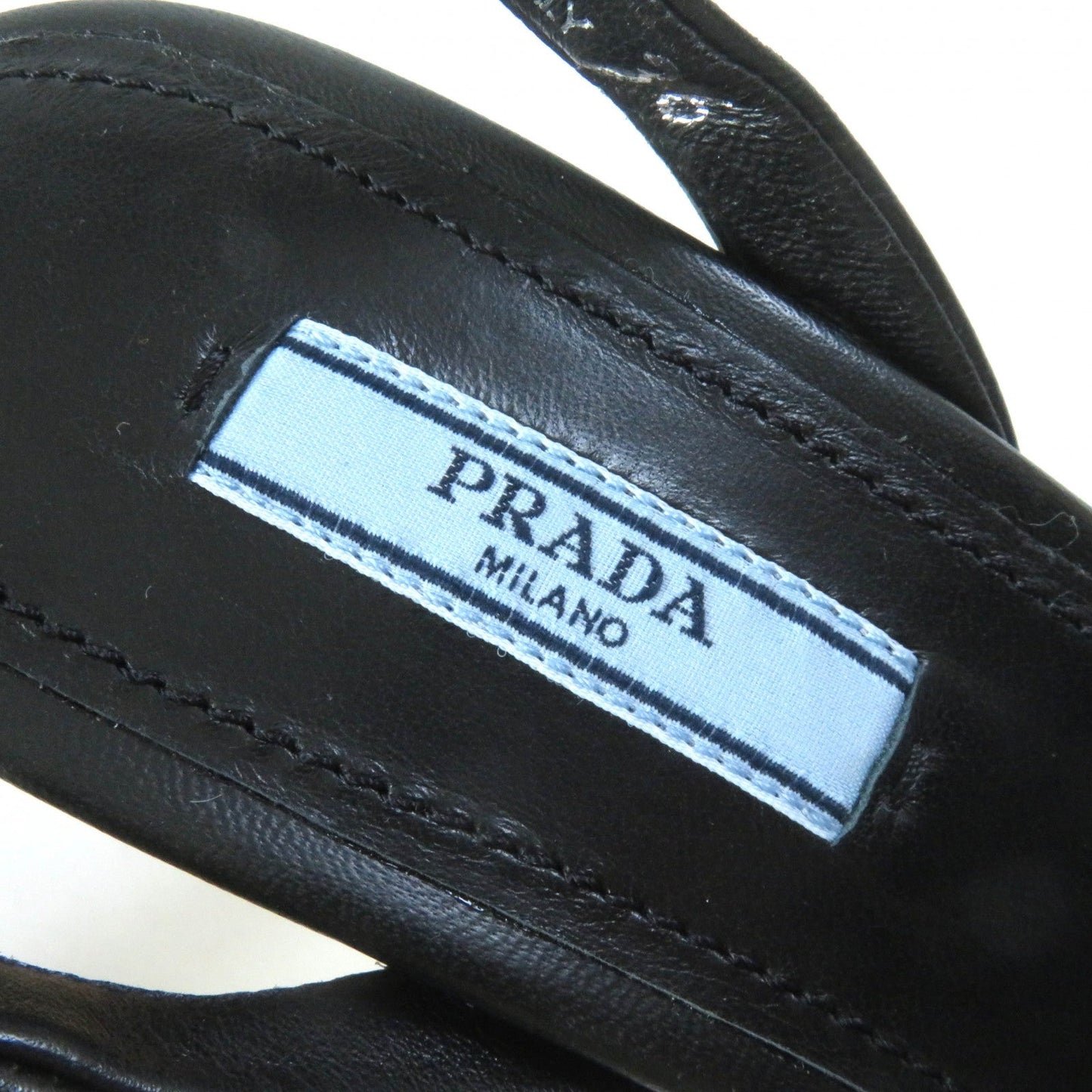 Prada Sandals 1Xz753 Fabric, Leather Black Ruffia Sandals/Wedge Sandals Triangle Logo Lace-Up