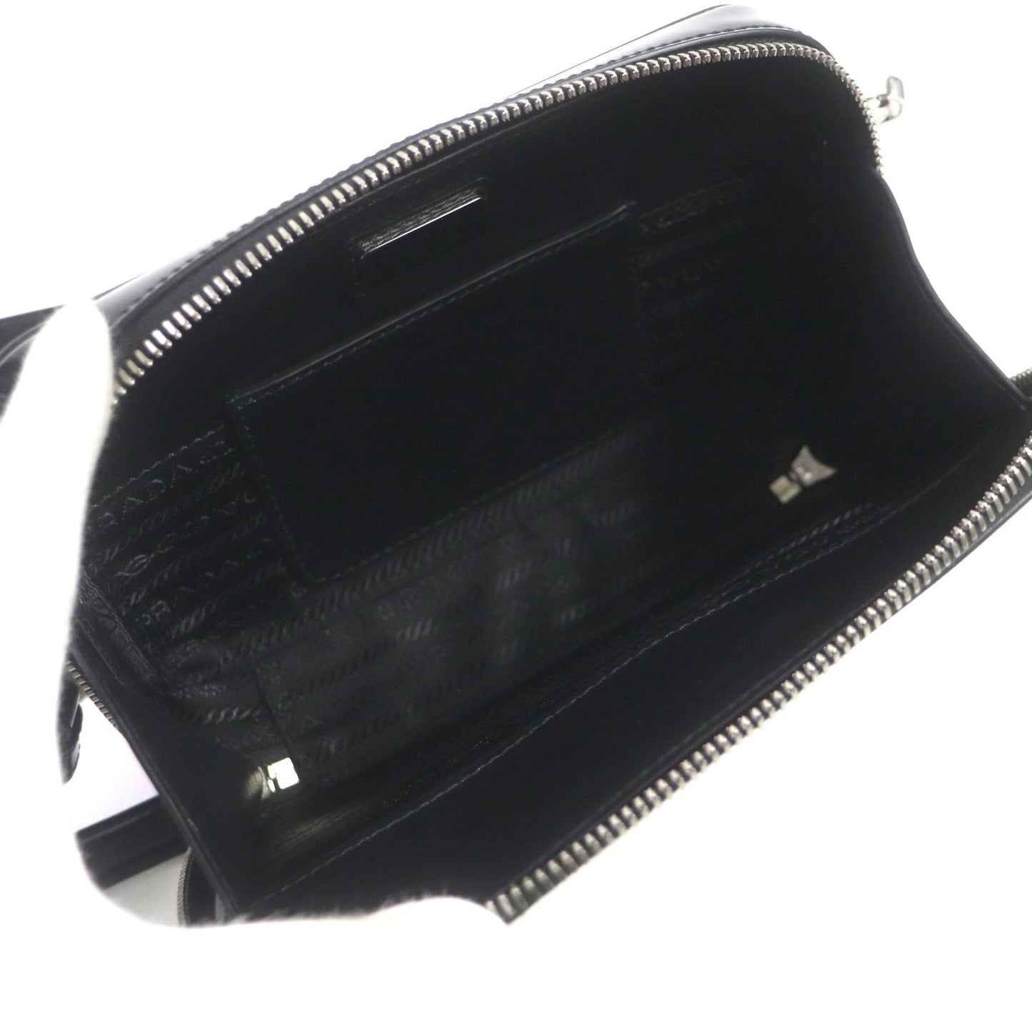 Prada Shoulder Bag 2Vh173 Brushed Leather Black Brick Mens