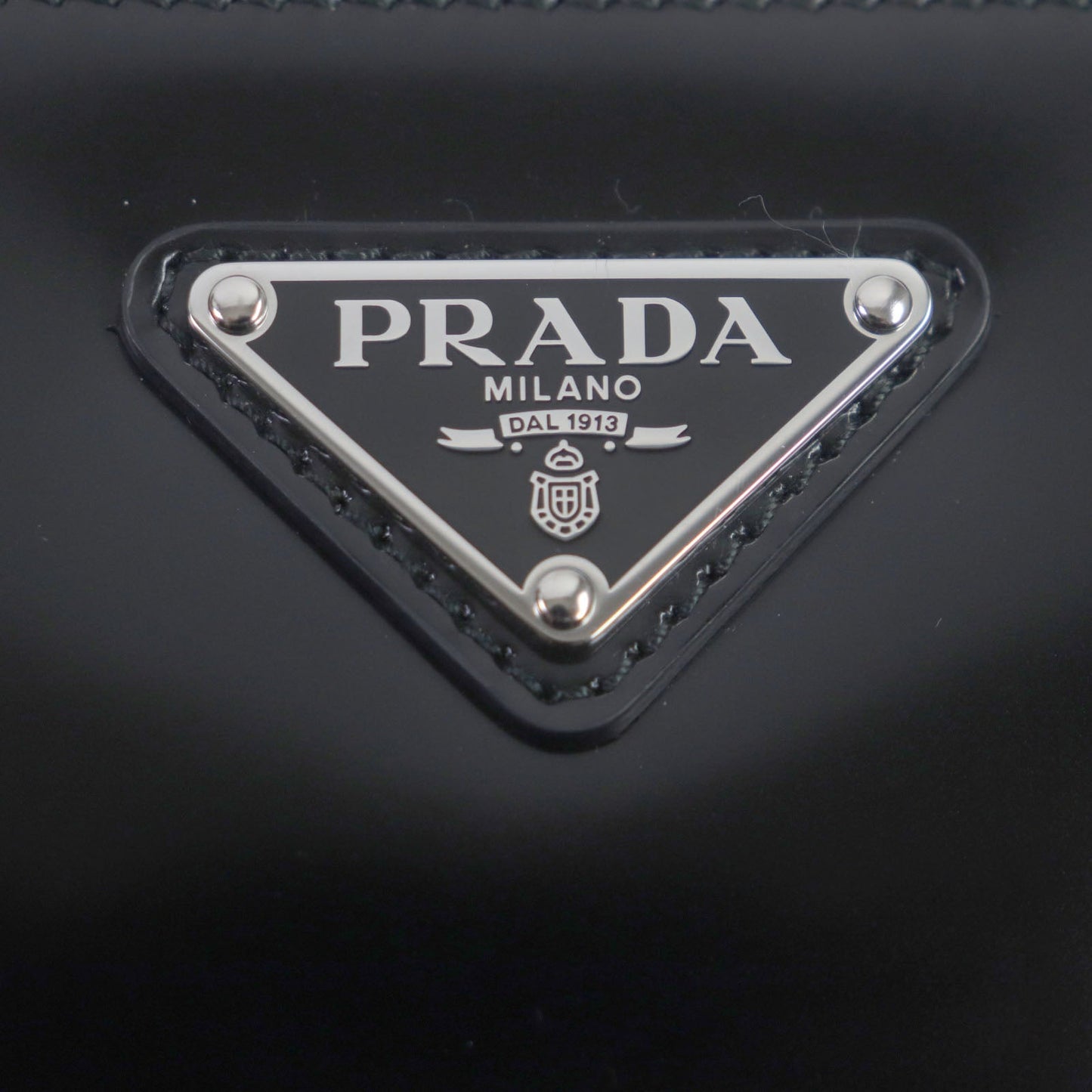 Prada Shoulder Bag 2Vh173 Brushed Leather Black Brick Mens
