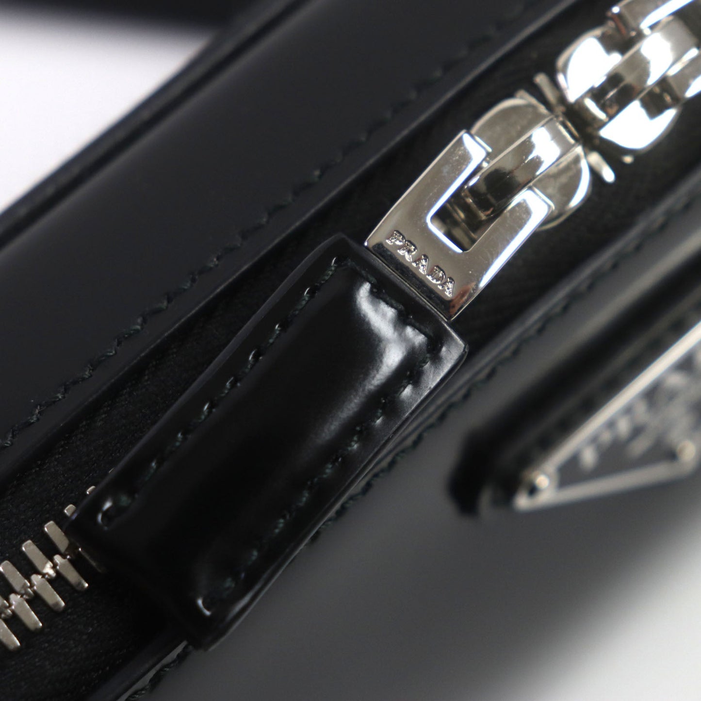 Prada Shoulder Bag 2Vh173 Brushed Leather Black Brick Mens