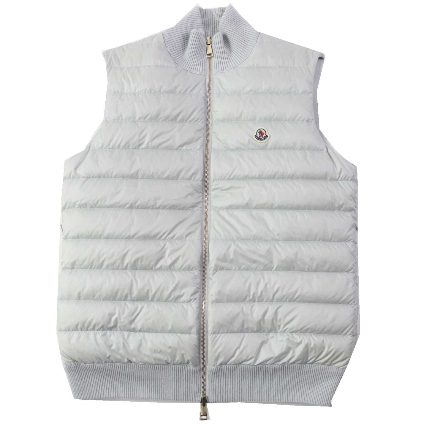 Moncler Down Vest Wool Light Gray Gilet Mens M