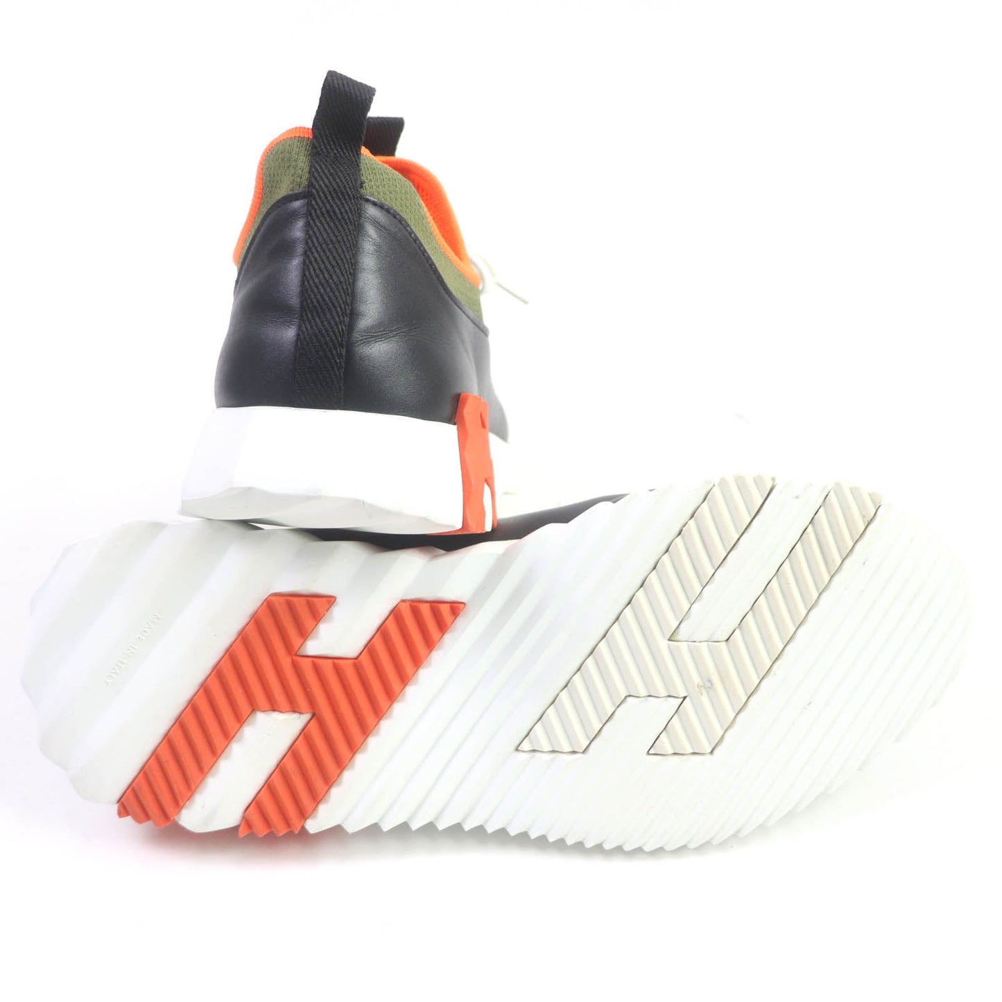 Hermes Low Cut Sneakers Leather Khaki Type Depart 41 1/2