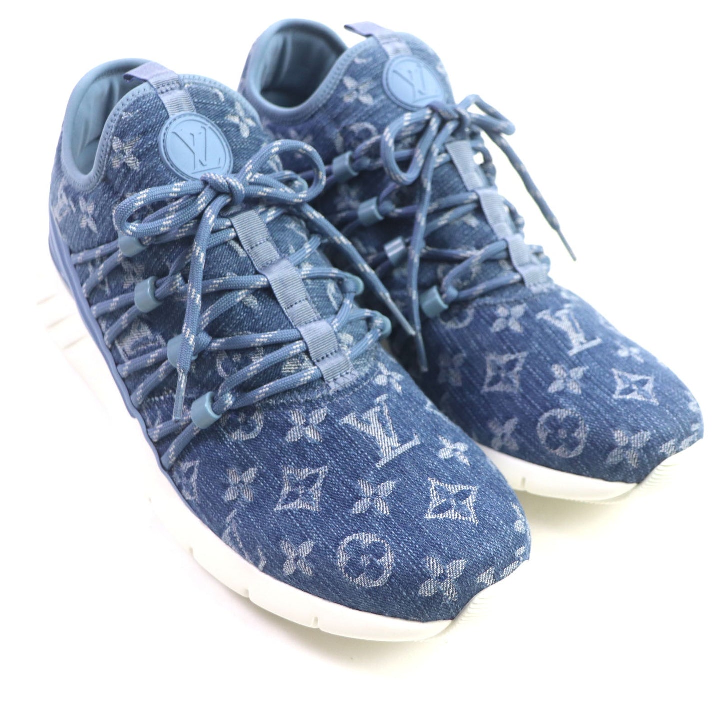 Louis Vuitton Sneakers Monogram Denim Blue Fast Lane Line 6 1/2