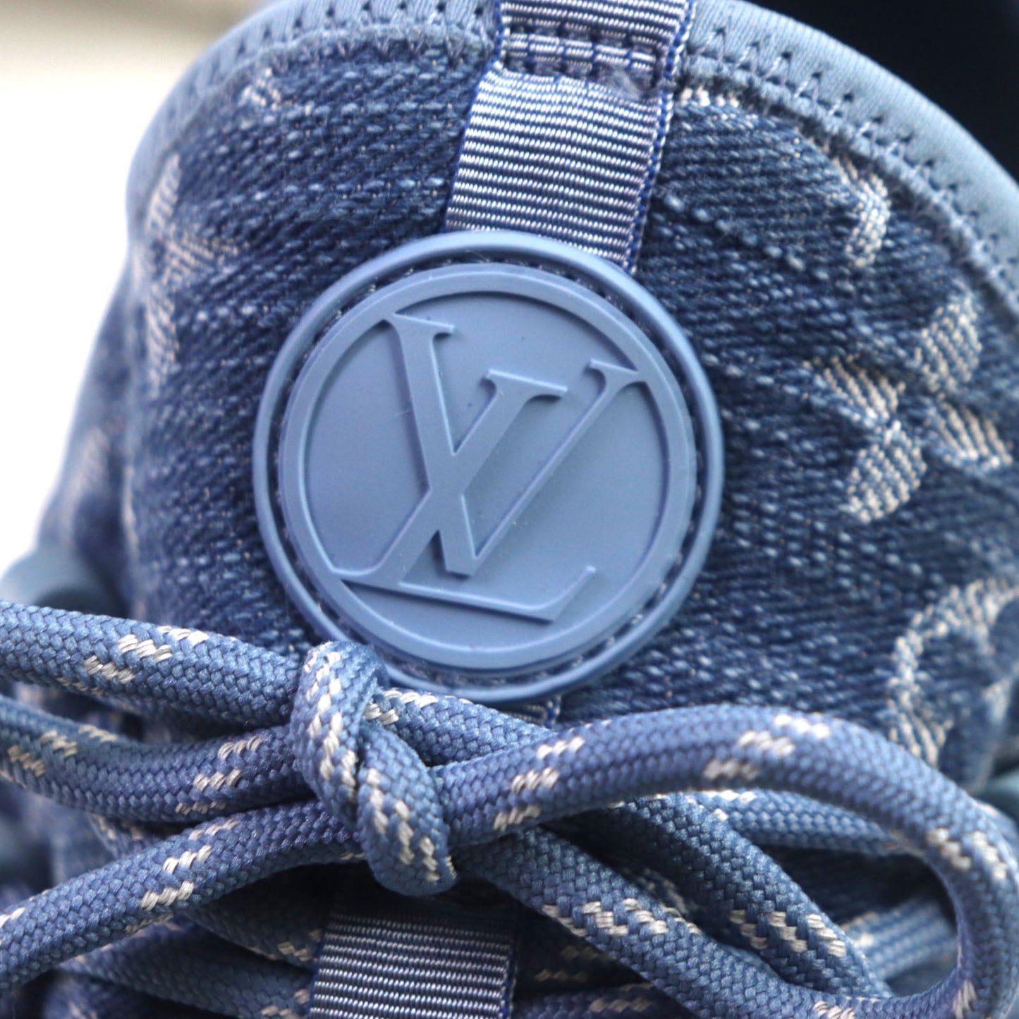 Louis Vuitton Sneakers Monogram Denim Blue Fast Lane Line 6 1/2