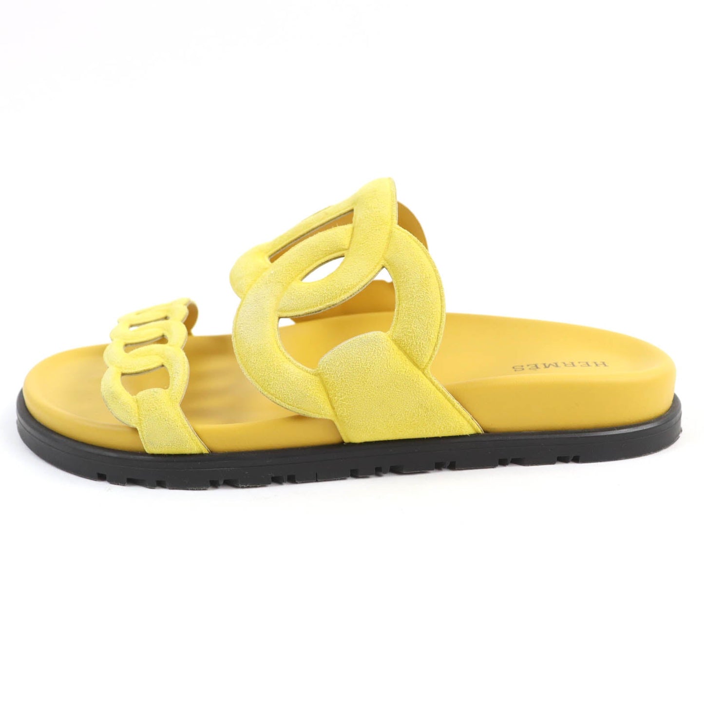 Hermes Sandals Suede Leather Yellow Extra Women 38