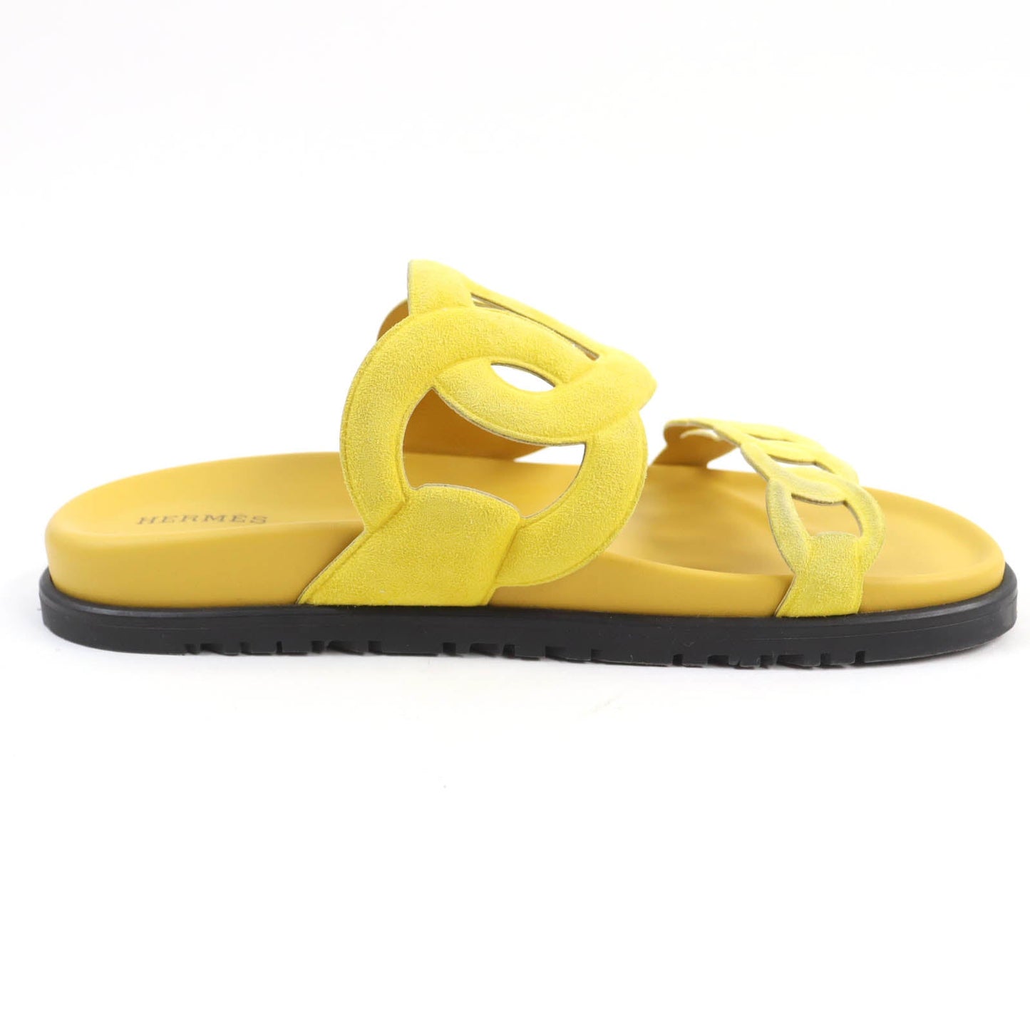 Hermes Sandals Suede Leather Yellow Extra Women 38