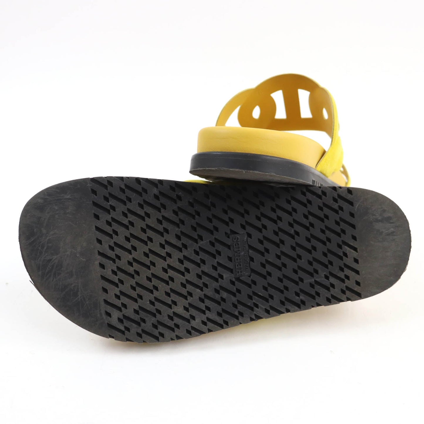 Hermes Sandals Suede Leather Yellow Extra Women 38
