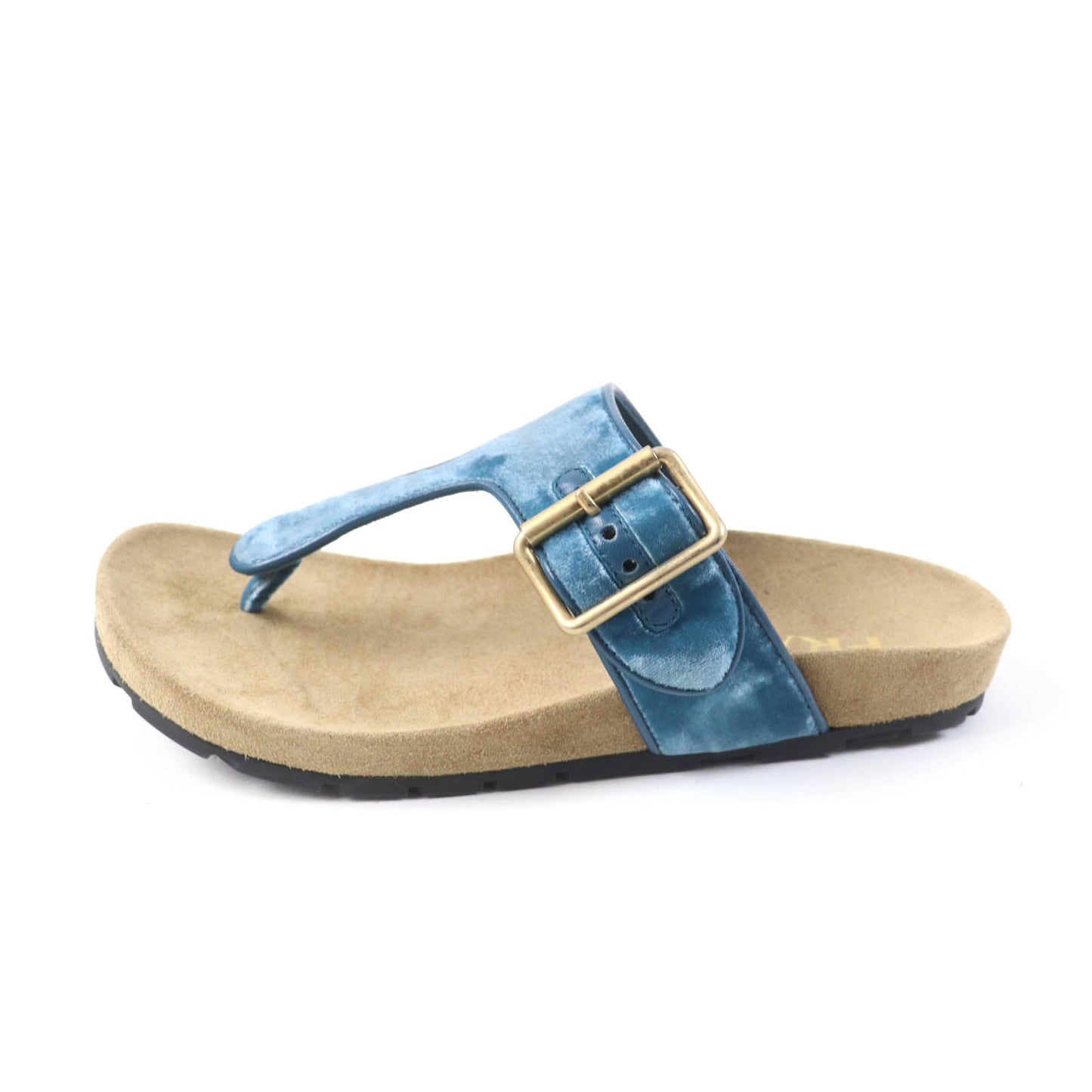 Prada Sandals 1Y392I Velour, Polyurethane Blue Thong Sandals Women 36 1/2