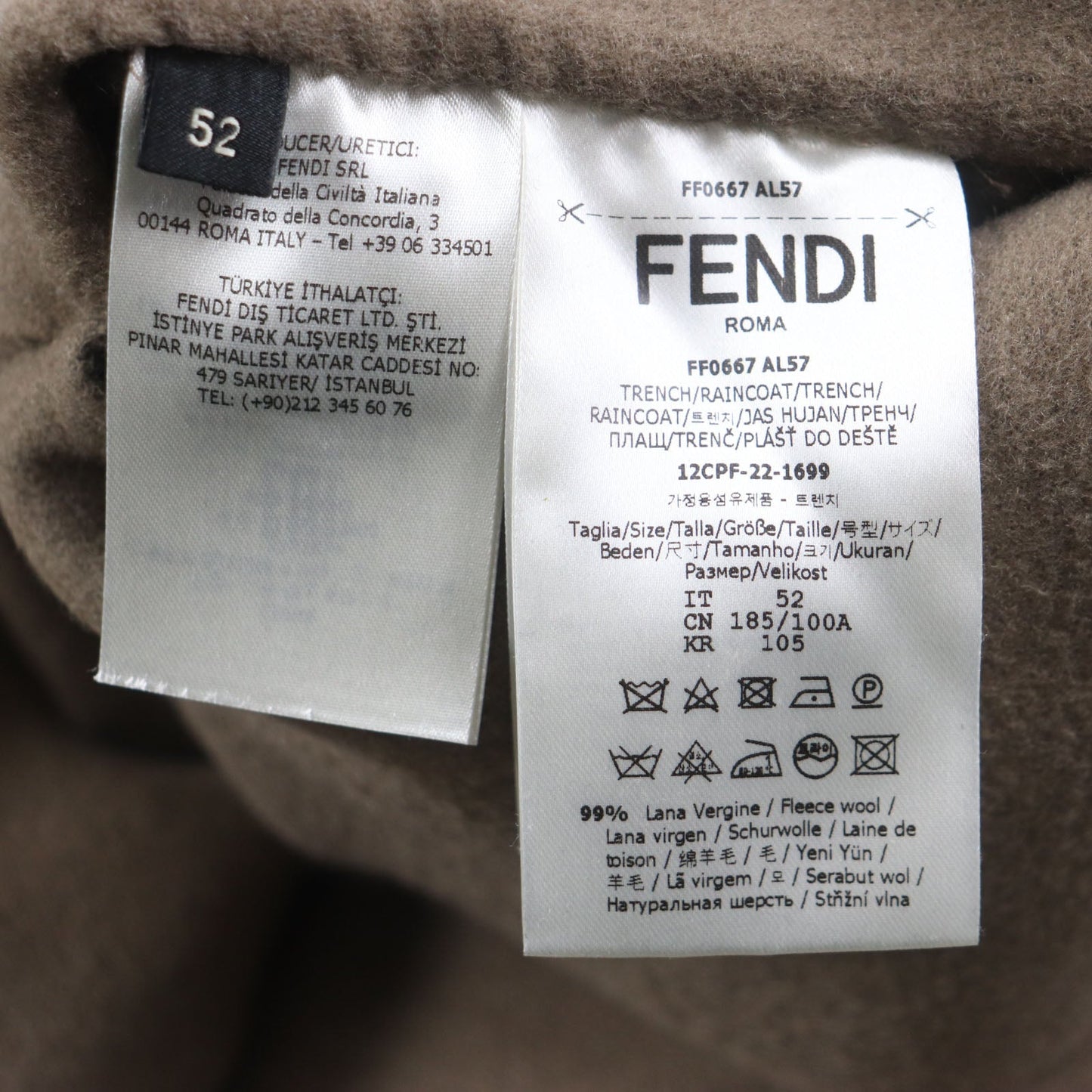 Fendi Trench Coat Ff0667 Al57 Main