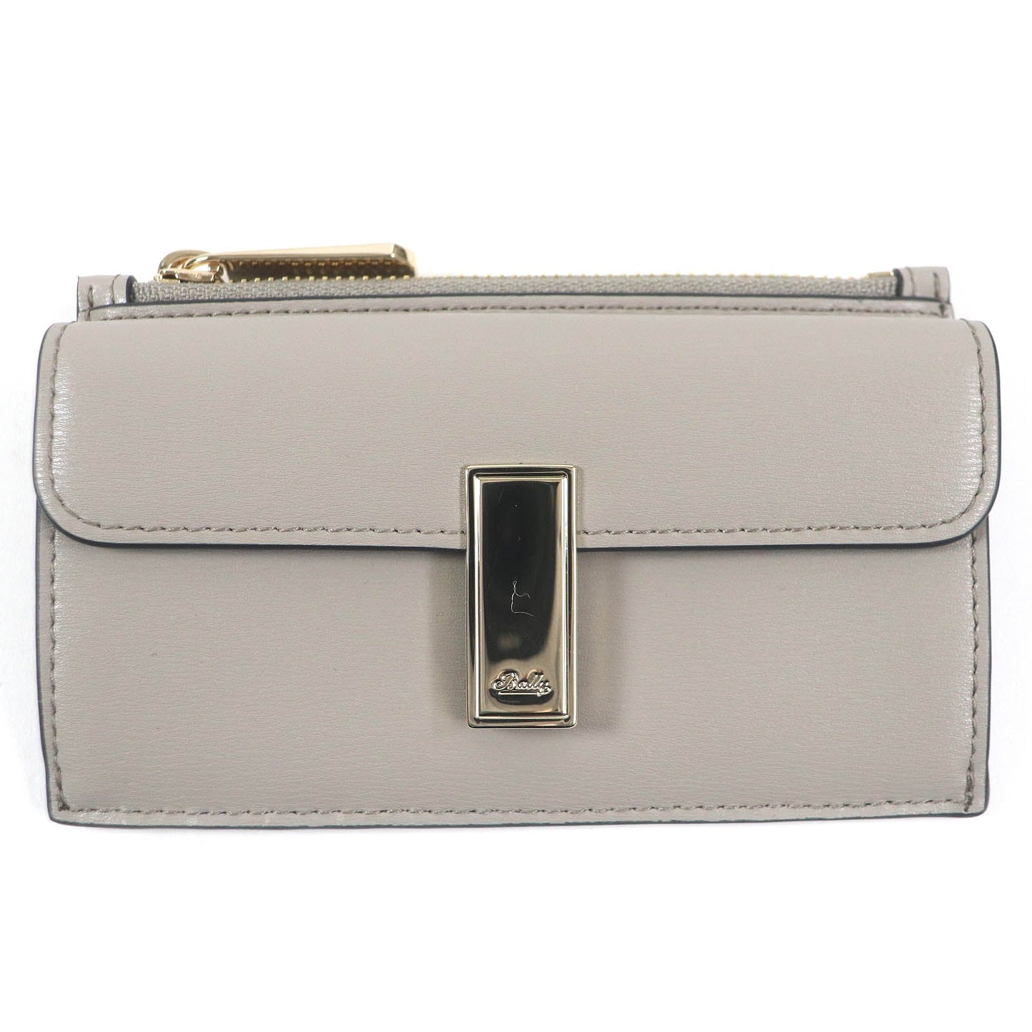 Bally Coin Case Leather Gray Women