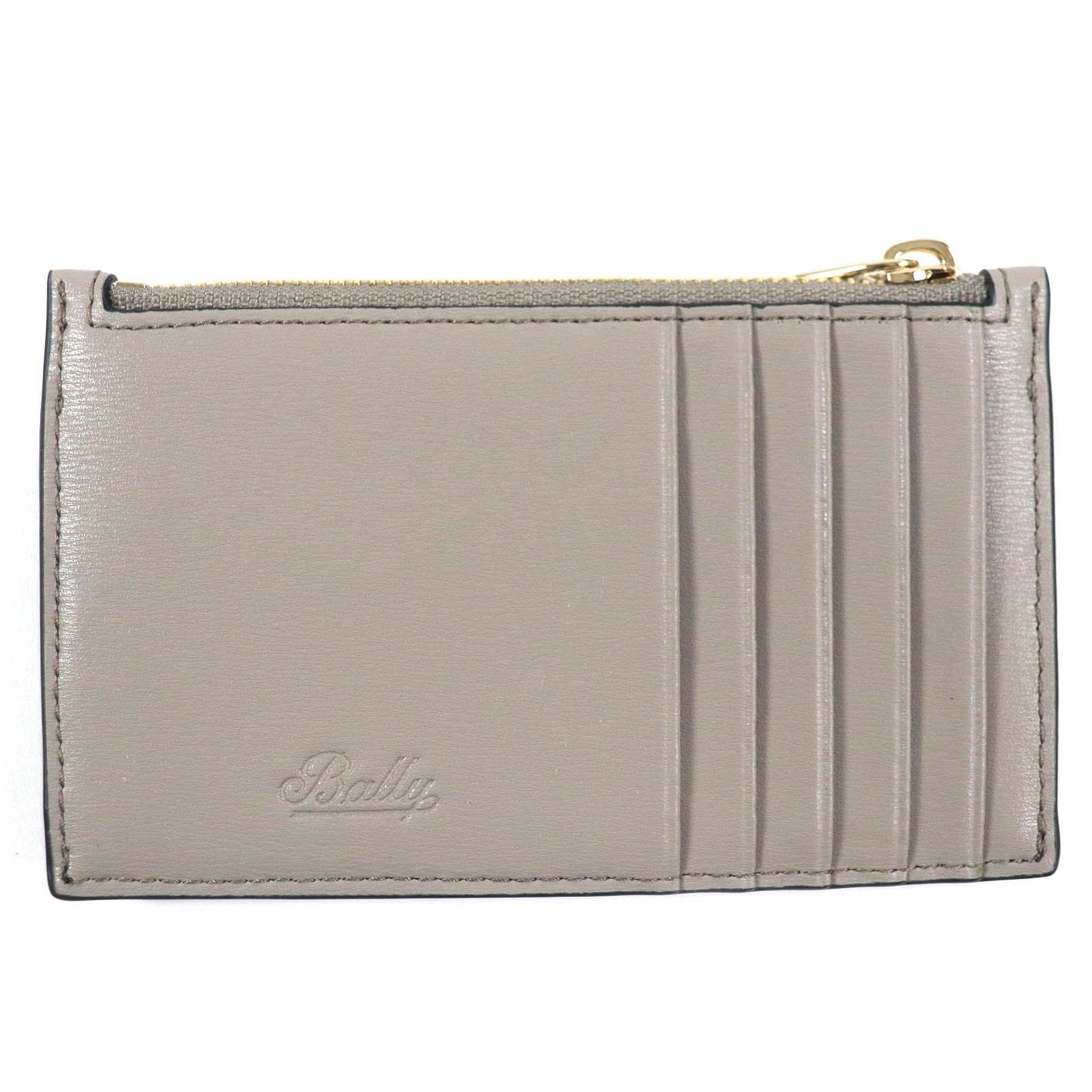 Bally Coin Case Leather Gray Women