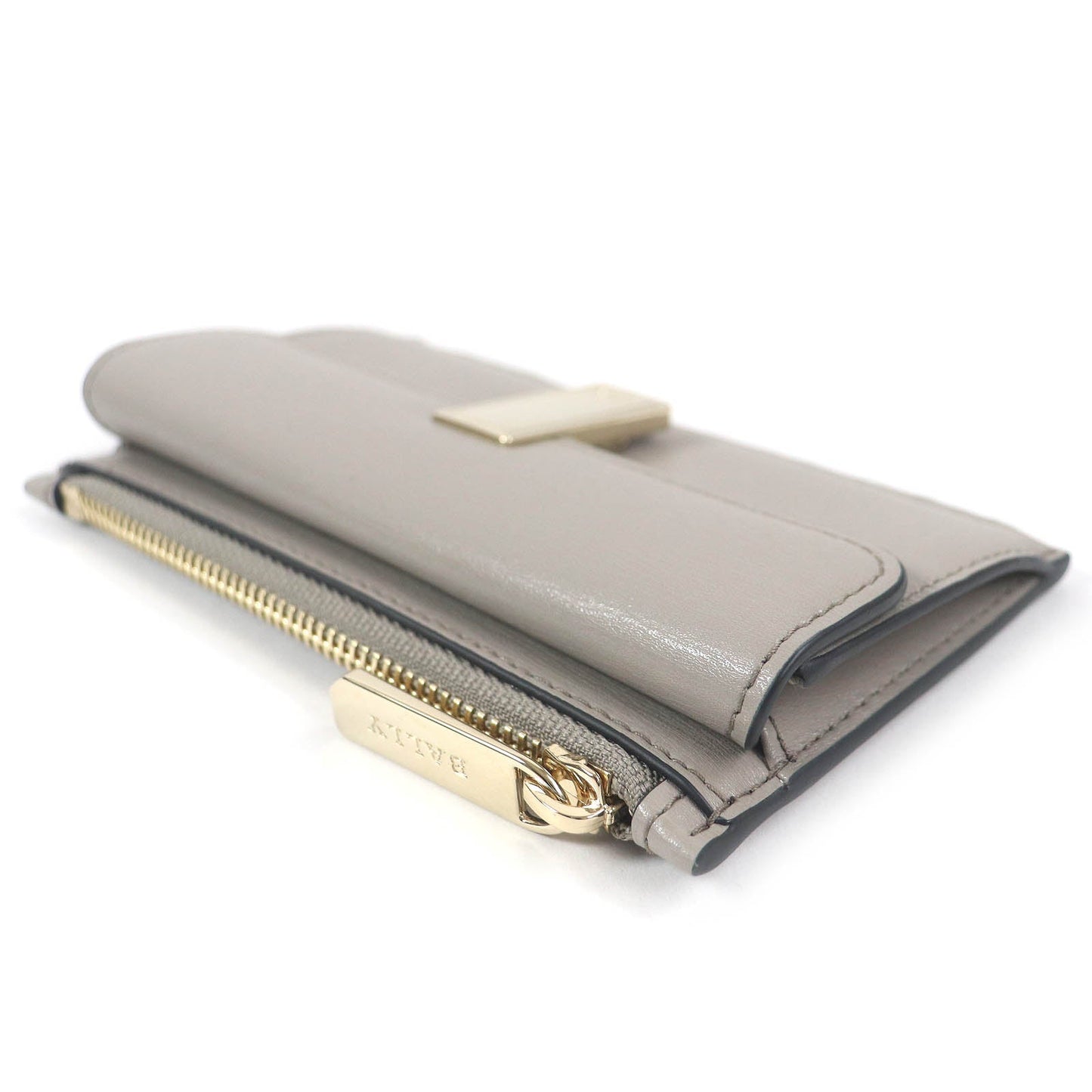 Bally Coin Case Leather Gray Women