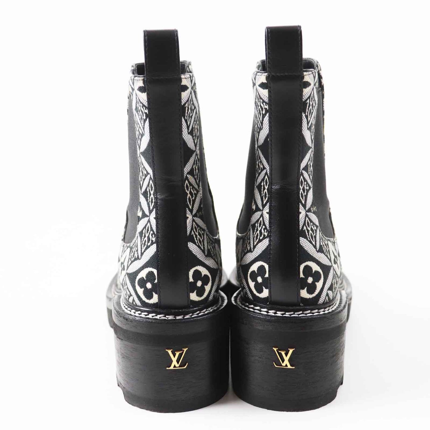Louis Vuitton Ankle Boots Jacquard, Leather Multi Since 1854 Lv Bobble Line Women 39 1/2