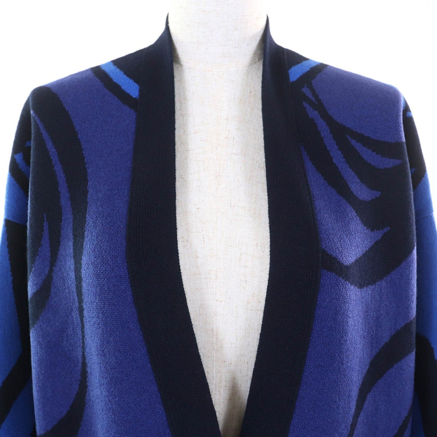 Hermes Cardigan 2H2105D2 Cashmere Blue-Black 34