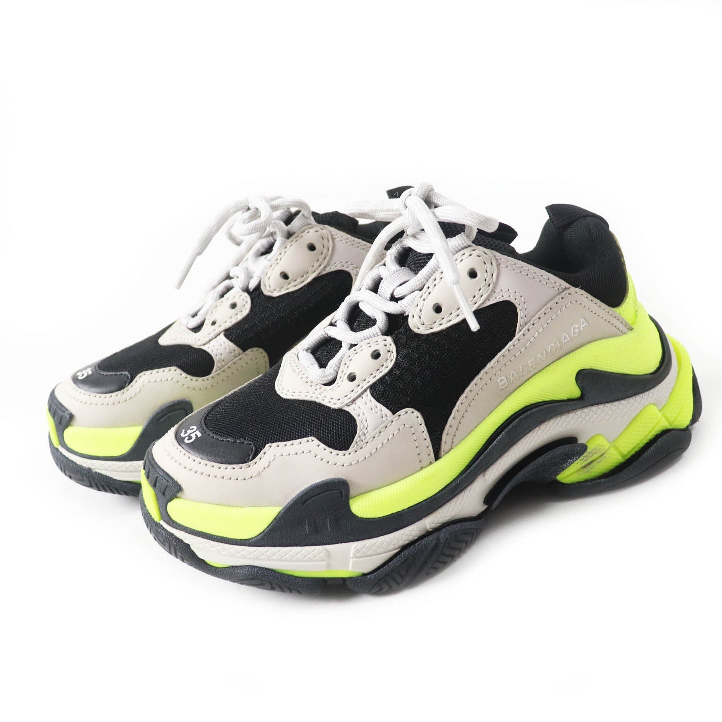 Balenciaga Sneakers 524039 Polyester,Calf Leather,Lambskin Multicolor Triple S Women 35