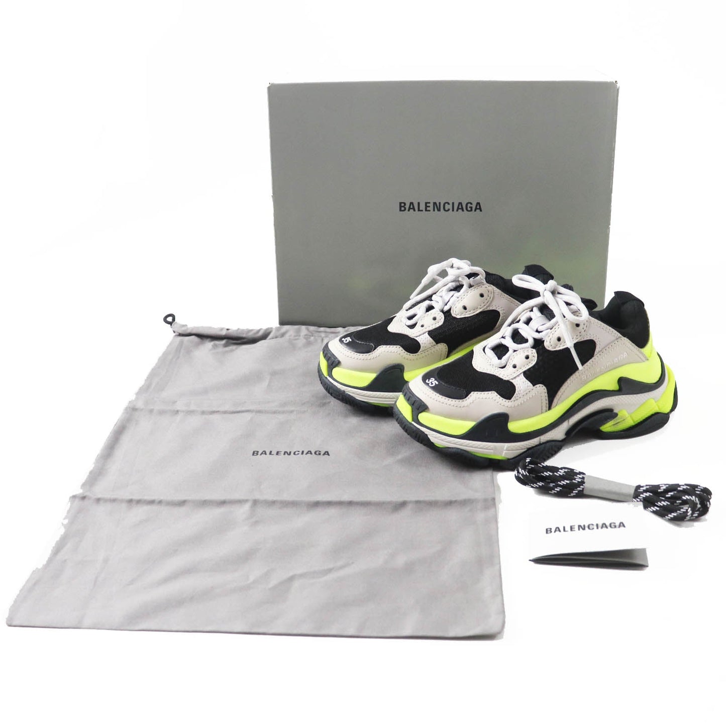 Balenciaga Sneakers 524039 Polyester,Calf Leather,Lambskin Multicolor Triple S Women 35