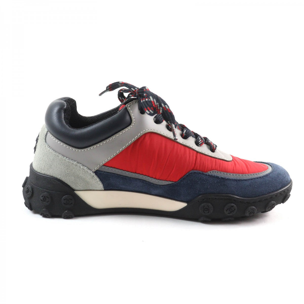Chanel Low Cut Sneakers G34086 Nylon, Suede Multi Women 35