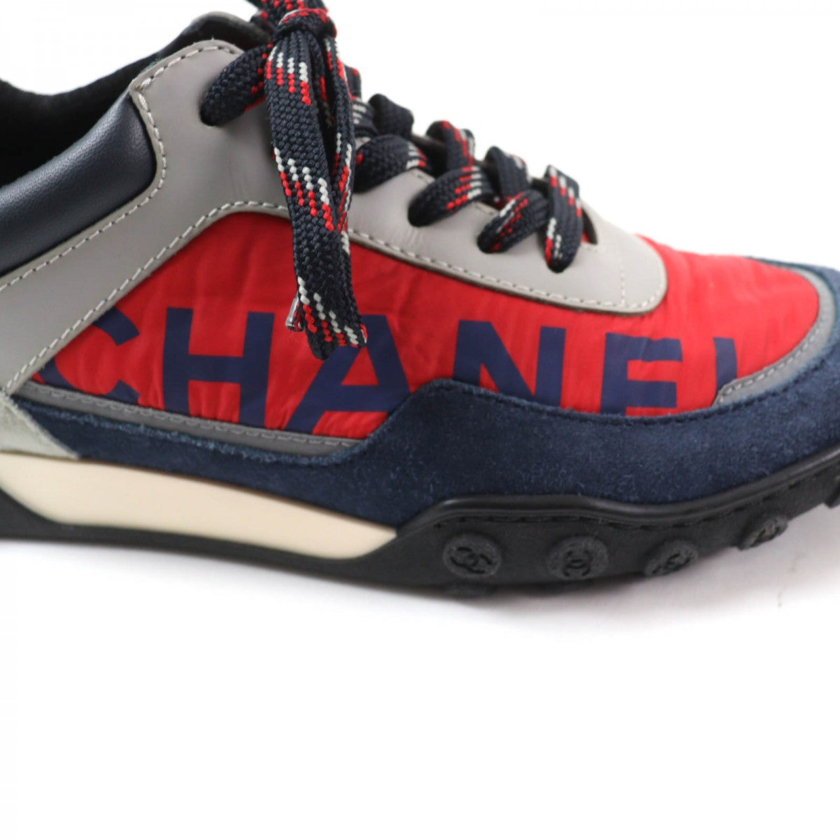 Chanel Low Cut Sneakers G34086 Nylon, Suede Multi Women 35