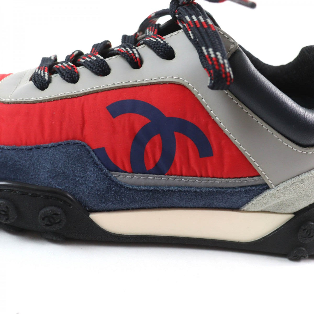 Chanel Low Cut Sneakers G34086 Nylon, Suede Multi Women 35