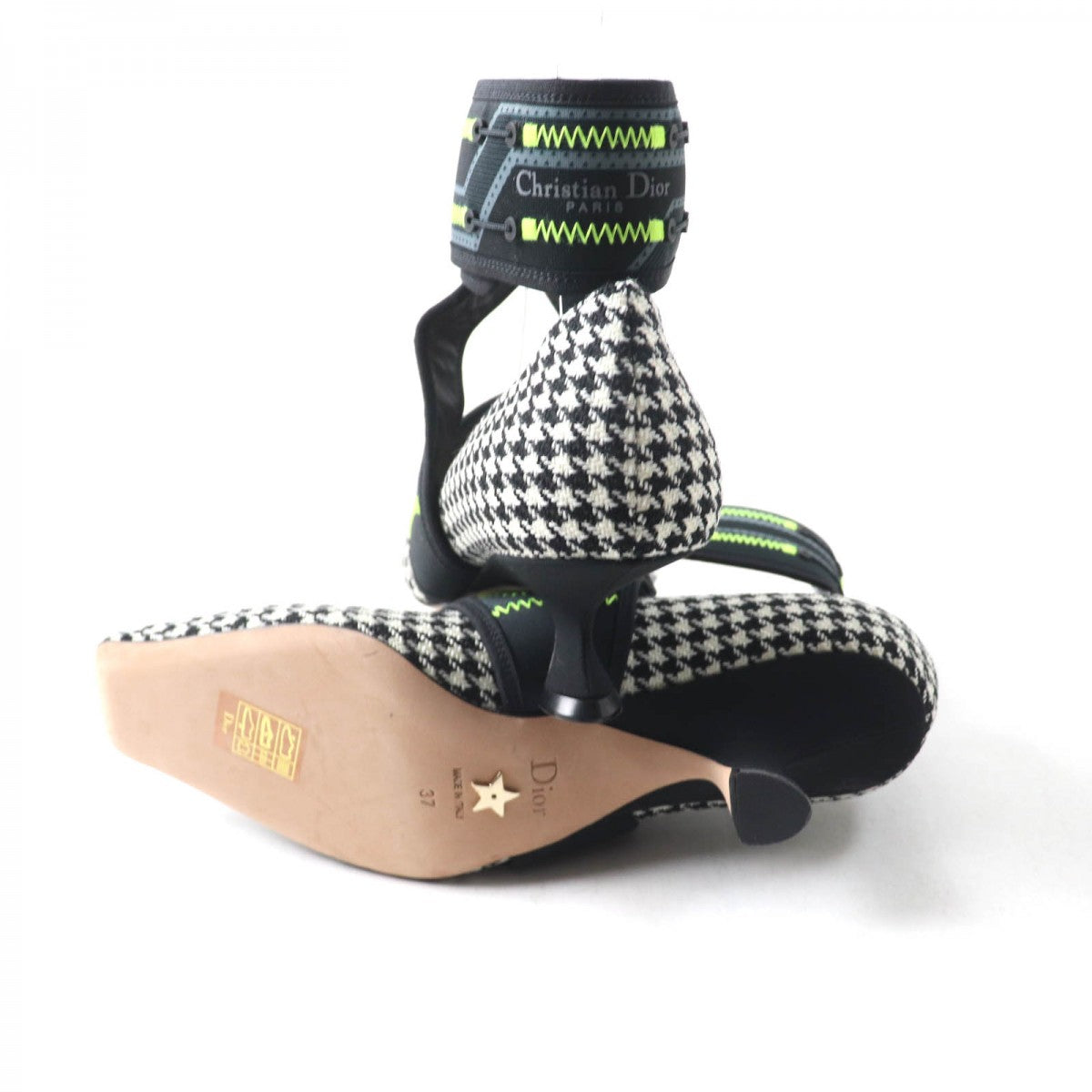 Christian Dior Pumps Houndstooth Weave (Wool), Ultra-Lightweight Neoprene Material, Leather Multi
