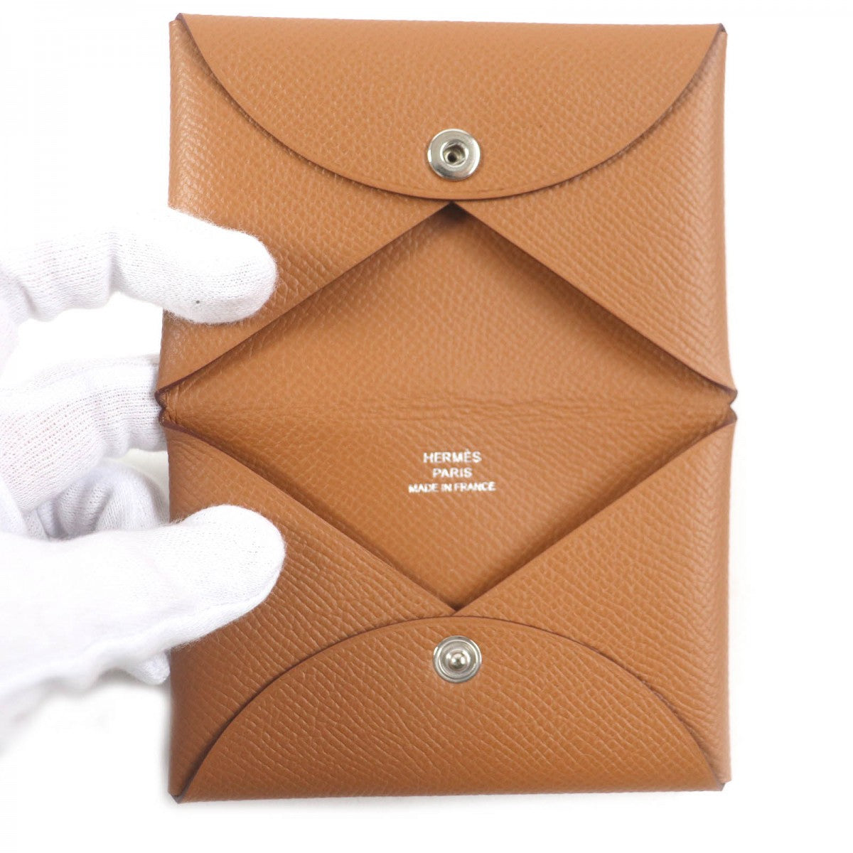 Hermes Coin Case Mainfepsom Caramel Calvi Mens(Unisex)