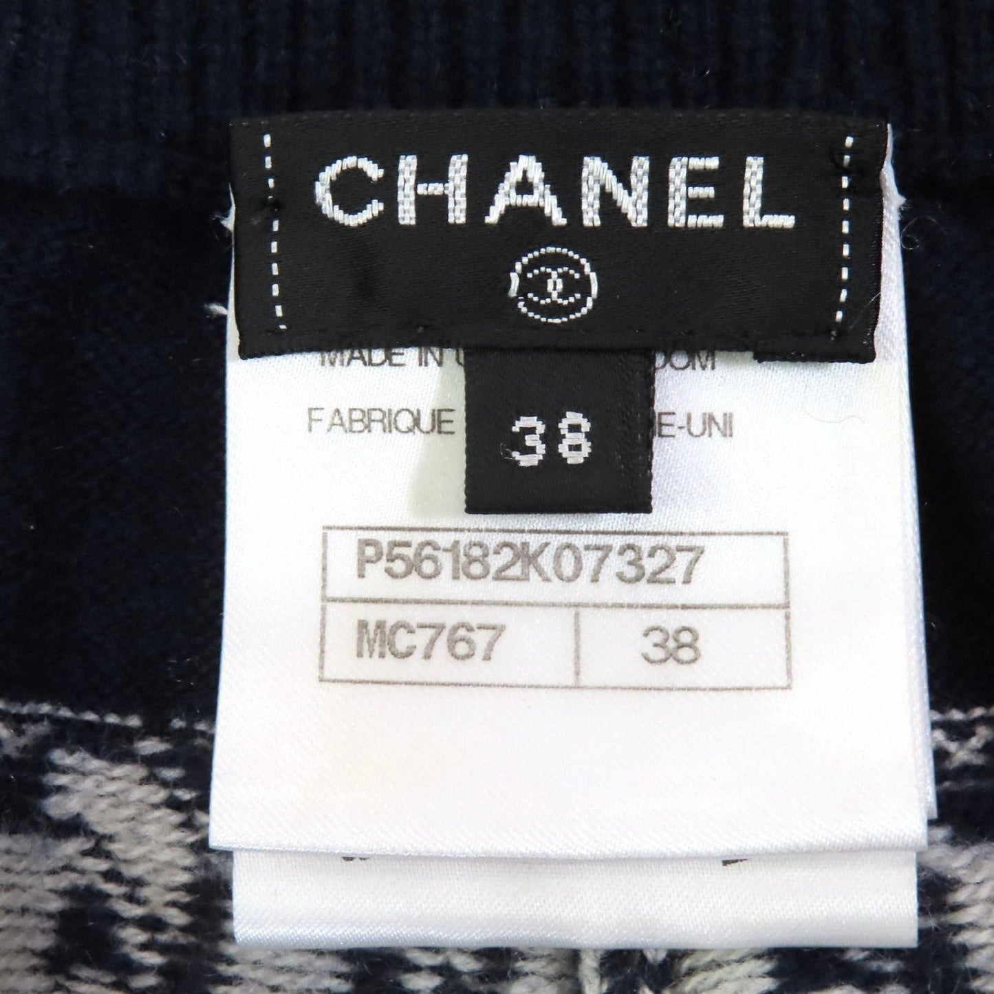 Chanel Pants P56182K07327 Cashmere Navy White 38